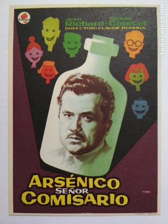 Folhetos de m&atilde;o de filmes antigos de cinema: FOLLETO DE CINE, ARSENICO SE&Ntilde;OR COMISARIO, ORIGINAL SIN PUBLICIDAD