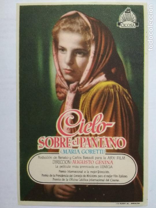 Folhetos de m&atilde;o de filmes antigos de cinema: FOLLETO DE CINE, CIELO SOBRE EL PANTANO, ORIGINAL SIN PUBLICIDAD