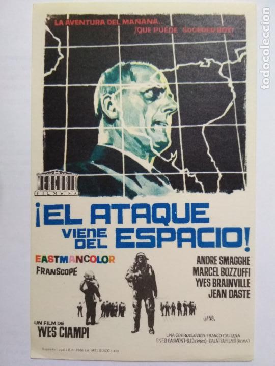 Folhetos de m&atilde;o de filmes antigos de cinema: FOLLETO DE CINE, EL ATAQUE VIENE DEL ESPACIO, ORIGINAL SIN PUBLICIDAD