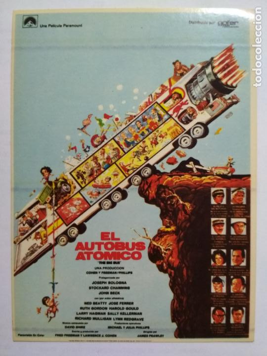 Folhetos de m&atilde;o de filmes antigos de cinema: FOLLETO DE CINE PEGATINA, EL AUTOBUS ATOMICO, ORIGINAL SIN PUBLICIDAD
