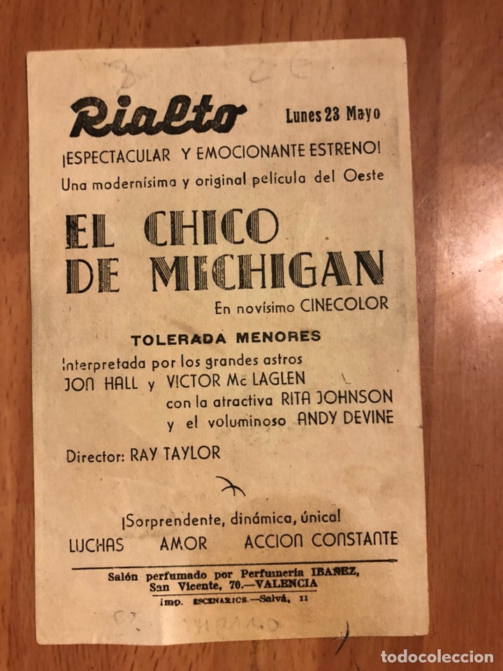 Cine: Programa cifesa el chico de Michigan.jon hall - Foto 2