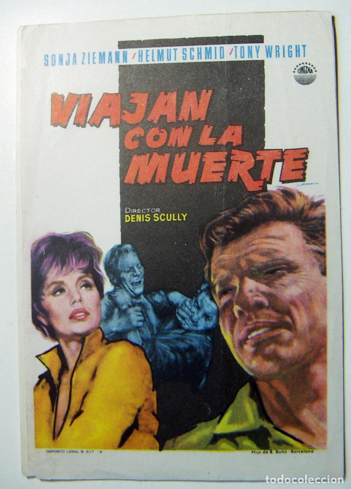  Flyers Publicitaires de films Anciens: FOLLETO DE MANO VIAJAN CON LA MUERTE sonja ziemann helmut schmid tony SIN PUBLICIDAD