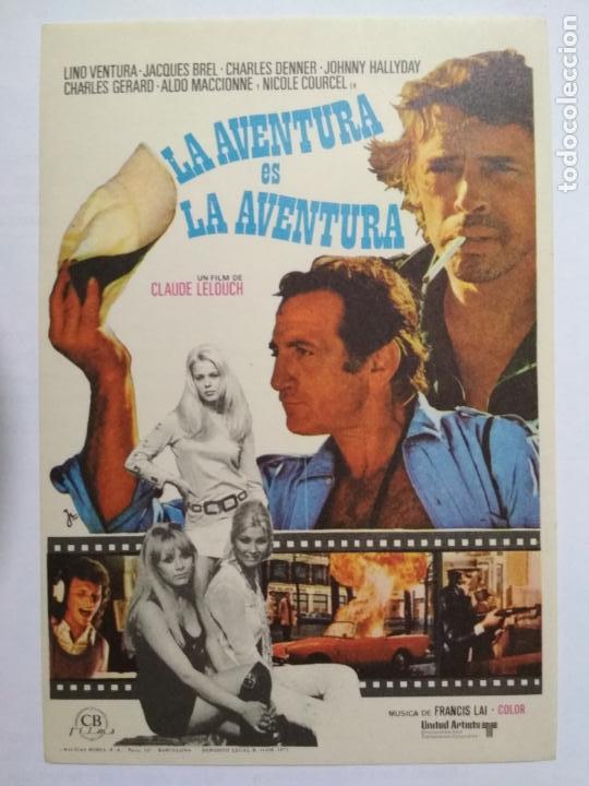 Folhetos de m&atilde;o de filmes antigos de cinema: FOLLETO DE CINE, LA AVENTURA ES LA AVENTURA, ORIGINAL, SIN PUBLICIDAD