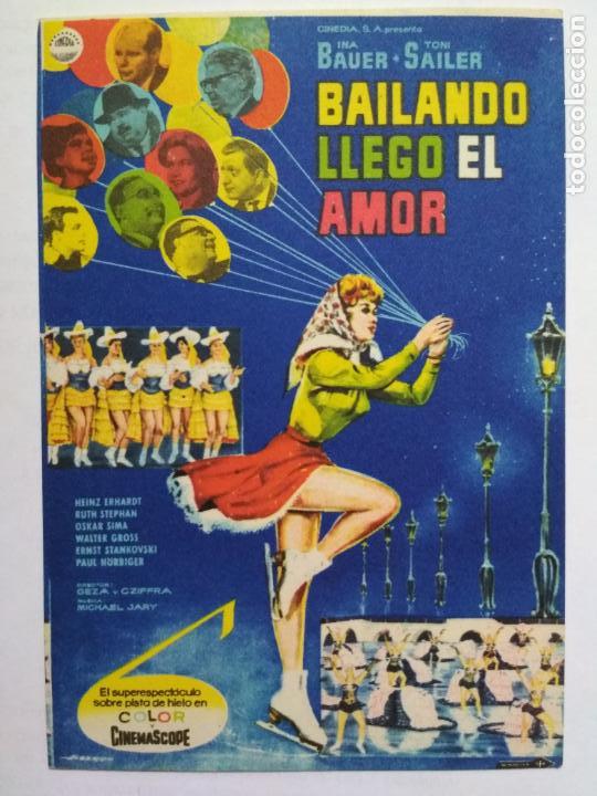 Folhetos de m&atilde;o de filmes antigos de cinema: FOLLETO DE CINE, BAILANDO LLEGO EL AMOR, ORIGINAL, ORIGINAL, SIN PUBLICIDAD
