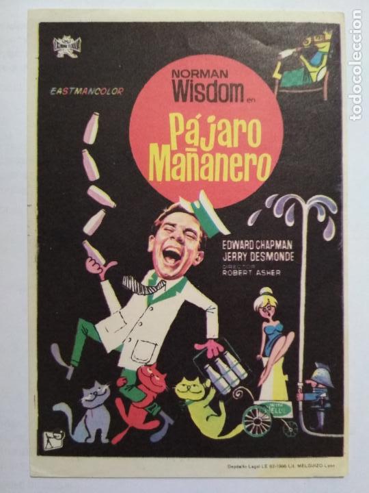 Folhetos de m&atilde;o de filmes antigos de cinema: FOLLETO DE CINE, PAJARO MA&Ntilde;ANERO, ORIGINAL, SIN PUBLICIDAD