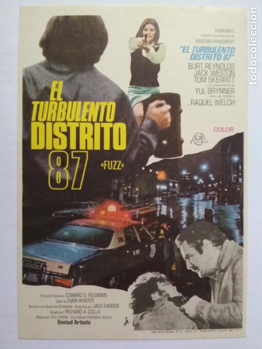 Folhetos de m&atilde;o de filmes antigos de cinema: FOLLETO DE CINE, EL TURBULENTO DISTRITO 87, ORIGINAL, SIN PUBLICIDAD