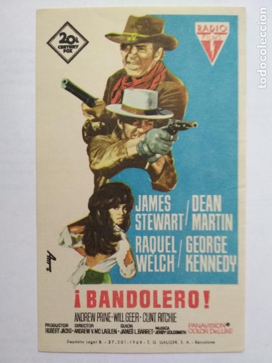 Folhetos de m&atilde;o de filmes antigos de cinema: FOLLETO DE CINE, BANDOLERO, ORIGINAL, SIN PUBLICIDAD