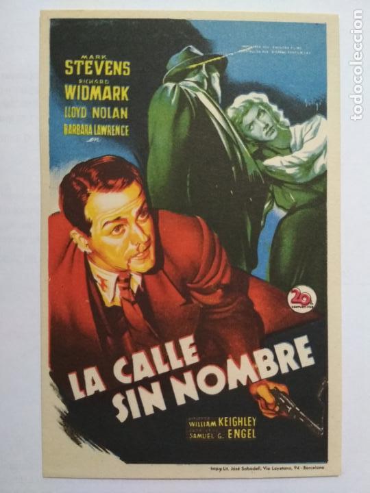 Folhetos de m&atilde;o de filmes antigos de cinema: FOLLETO DE CINE, LA CALLE SIN NOMBRE, ORIGINAL, SIN PUBLICIDAD