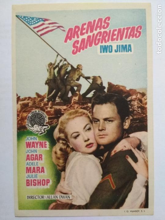 Folhetos de m&atilde;o de filmes antigos de cinema: FOLLETO DE CINE, ARENAS SANGRIENTAS, ORIGINAL, SIN PUBLICIDAD