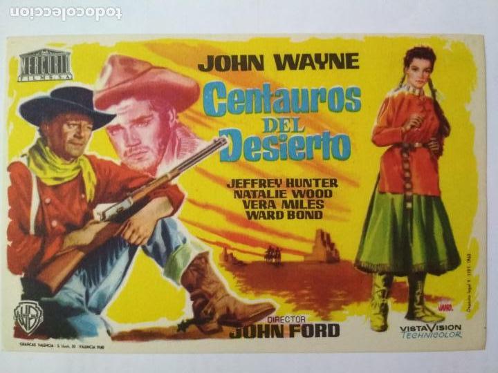 Folhetos de m&atilde;o de filmes antigos de cinema: FOLLETO DE CINE, CENTAUROS DEL DESIERTO, ORIGINAL, SIN PUBLICIDAD