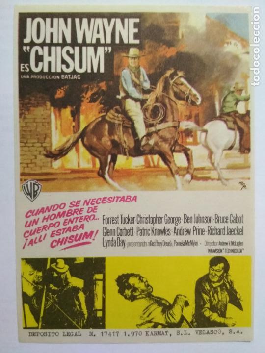 Folhetos de m&atilde;o de filmes antigos de cinema: FOLLETO DE CINE, CHISUM, ORIGINAL, SIN PUBLICIDAD
