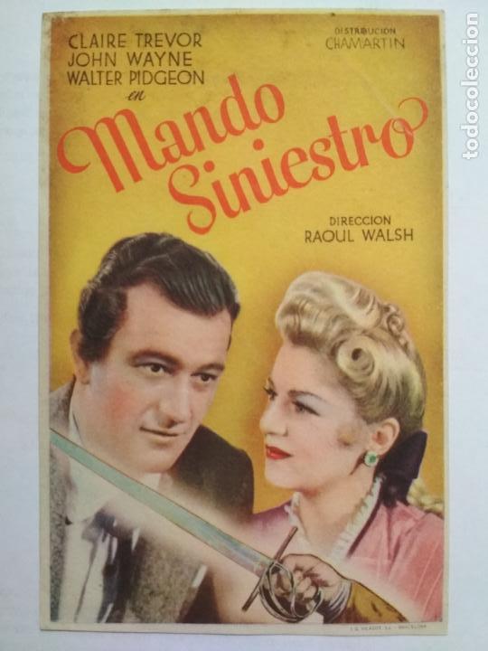 Folhetos de m&atilde;o de filmes antigos de cinema: FOLLETO DE CINE, MANDO SINIESTRO, ORIGINAL, SIN PUBLICIDAD