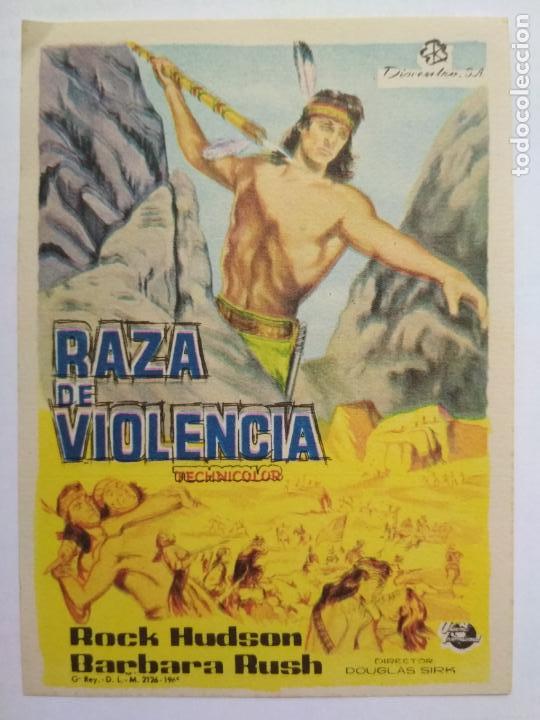 Kino: FOLLETO DE CINE, RAZA DE VIOLENCIA, ORIGINAL, SIN PUBLICIDAD