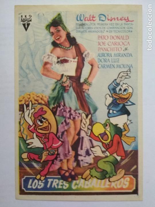 Kino: FOLLETO DE CINE, LOS TRES CABALLEROS, ORIGINAL, SIN PUBLICIDAD