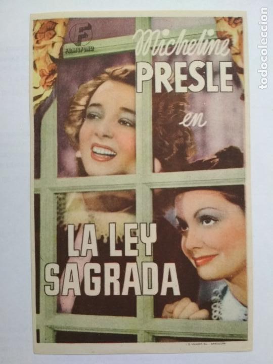 Kino: FOLLETO DE CINE, LA LEY SAGRADA, ORIGINAL, SIN PUBLICIDAD