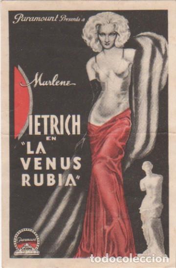 Cine: LA VENUS RUBIA. MARLENE DIETRICH. PROGRAMA ORIGINAL 1933 - Foto 1