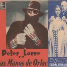 Cine: LAS MANOS DE ORLAC. PETER LORRE. PROGRAMA DOBLE 1936