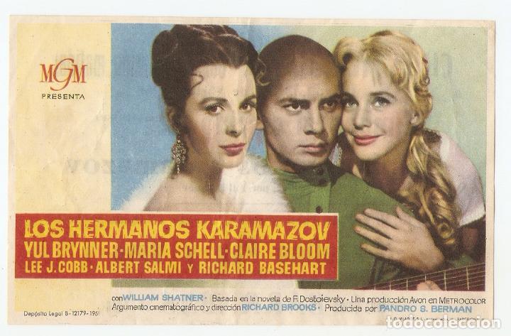 Cinema: LOS HERMANOS KARAMAZOV - YUL BRYNNER, MARIA SCHELL, CLAIRE BLOOM - RICHARD BROOKS - CINE MERIDIANA