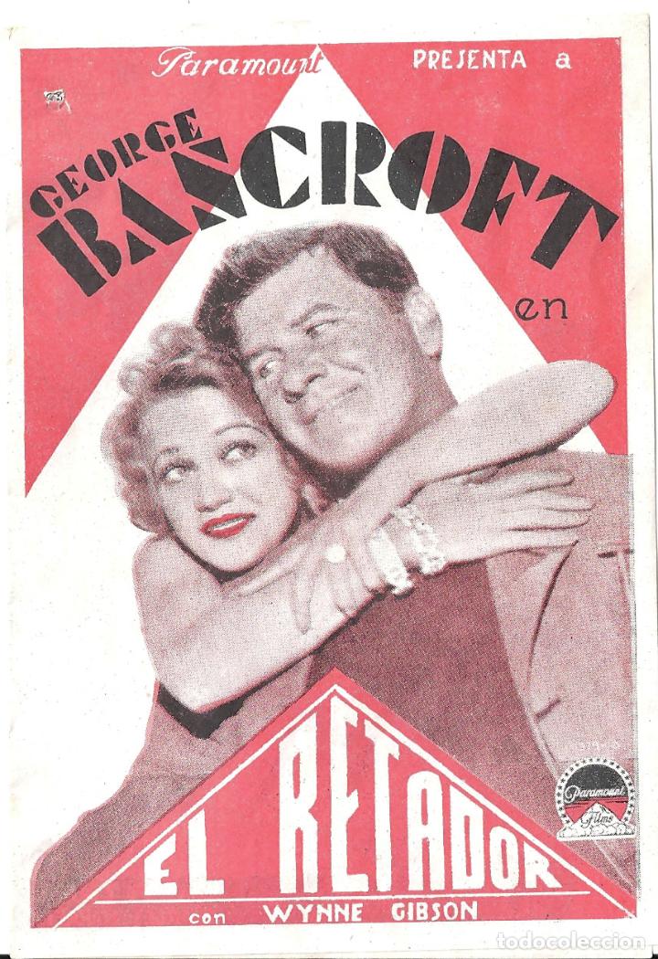 Cine: PTCC 022 EL RETADOR PROGRAMA DOBLE PARAMOUNT GEORGE BANCROFT JOHN WAYNE - Foto 1