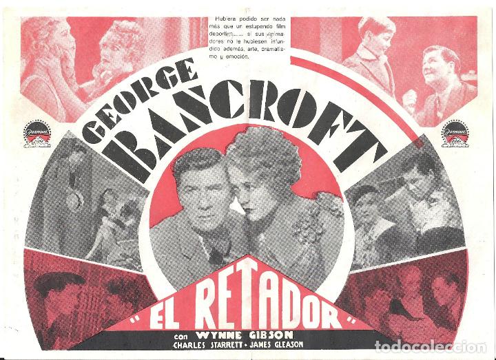 Cine: PTCC 022 EL RETADOR PROGRAMA DOBLE PARAMOUNT GEORGE BANCROFT JOHN WAYNE - Foto 2