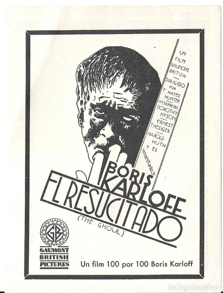 Cine: PTCC 022 EL RESUCITADO PROGRAMA DOBLE ATLANTIC BORIS KARLOFF TERROR - Foto 1