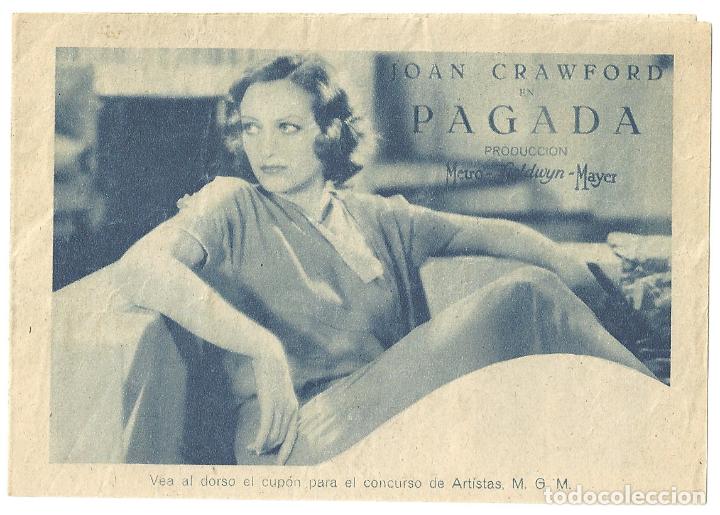 Cine: PTEB 017 PAGADA PROGRAMA DOBLE MGM JOAN CRAWFORD ROBERT ARMSTRONG - Foto 1