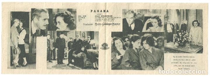 Cine: PTEB 017 PAGADA PROGRAMA DOBLE MGM JOAN CRAWFORD ROBERT ARMSTRONG - Foto 2