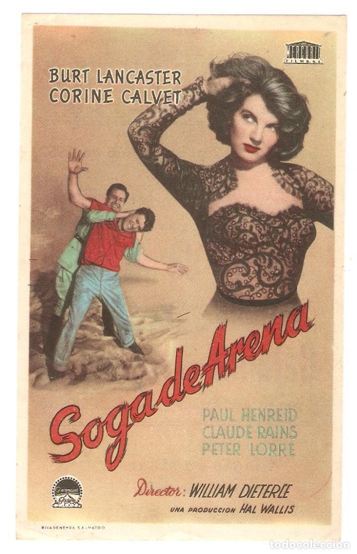 Cine: SOGA DE ARENA - BURT LANCASTER, CORINE CALVET - DIRECTOR WILLIAM DIETERLE - CINE ROVIRA