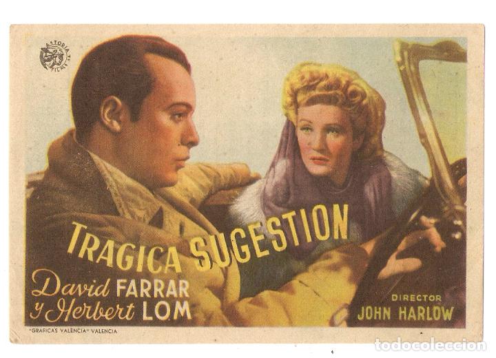 Cinema: TR&Aacute;GICA SUGESTI&Oacute;N - DAVID FARRAR, HERBERT LOM - DIRECTOR JOHN HARLOW - CINE ORIENTE