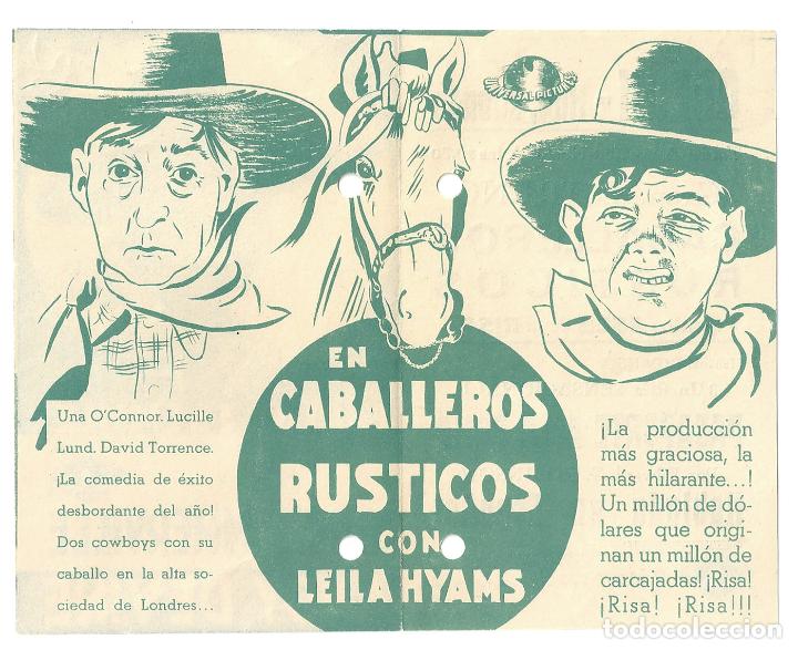 Cine: PTEB 024 CABALLEROS RUSTICOS PROGRAMA DOBLE azul UNIVERSAL SLIM SUMMERVILLE ANDY DEVINE - Foto 2