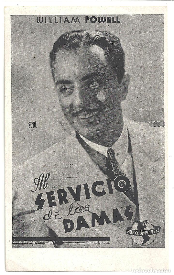 Cine: PTEB 025 AL SERVICIO DE LAS DAMAS PROGRAMA SENCILLO UNIVERSAL WILLIAM POWELL - Foto 1