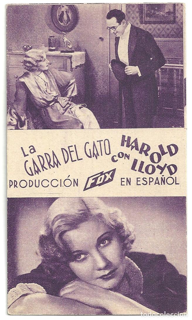 Cine: PTCC7 24 LA GARRA DEL GATO PROGRAMA TARJETA FOX HAROLD LLOYD B - Foto 1