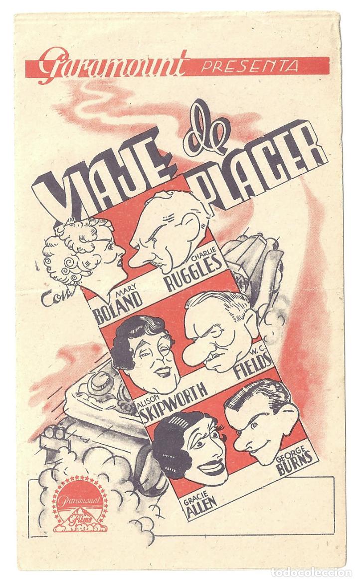Cine: PTEB 028 VIAJE DE PLACER PROGRAMA DOBLE PARAMOUNT CHARLES RUGGLES GEORGE BURNS WC FIELDS - Foto 1