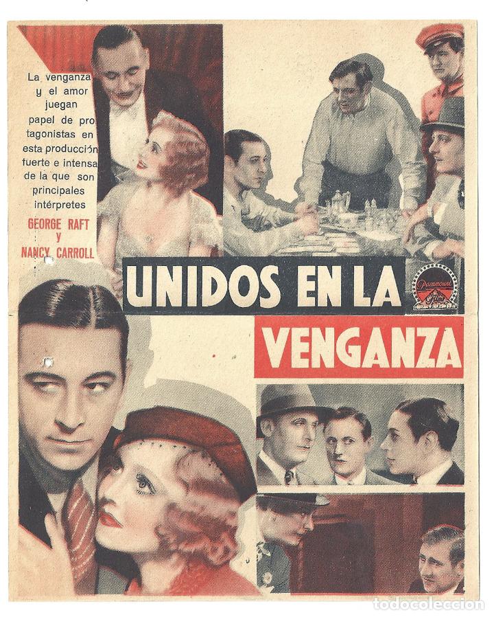 Cine: PTEB 028 UNIDOS EN LA VENGANZA PROGRAMA DOBLE PARAMOUNT GEORGE RAFT NANCY CARROLL - Foto 2