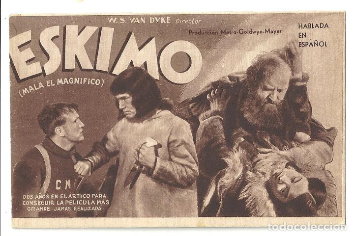 Cine: PTEB 030 ESKIMO PROGRAMA TARJETA MGM MALA W.S. VAN DYKE B - Foto 1