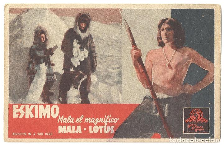 Cine: PTEB 030 ESKIMO PROGRAMA TARJETA MGM MALA W.S. VAN DYKE C - Foto 1