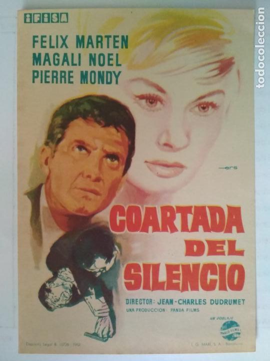 Cine: FOLLETO DE CINE, COARTADA DEL SILENCIO , ORIGINAL, SIN PUBLICIDAD