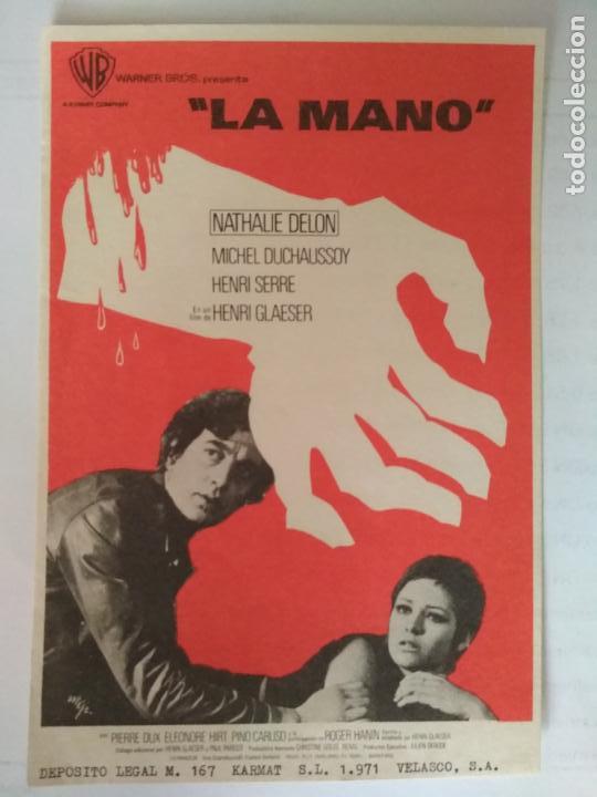 Cine: FOLLETO DE CINE, LA MANO , ORIGINAL, SIN PUBLICIDAD