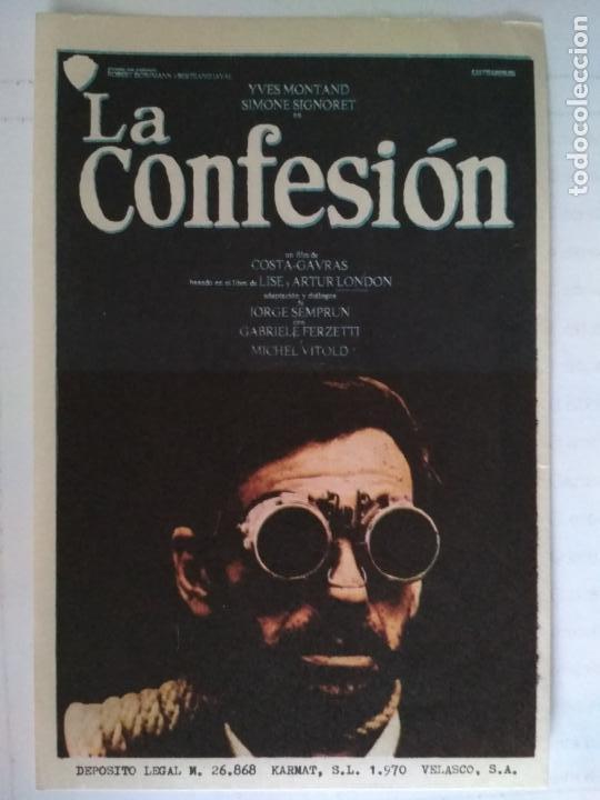 Cine: FOLLETO DE CINE, LA CONFESION , ORIGINAL, SIN PUBLICIDAD