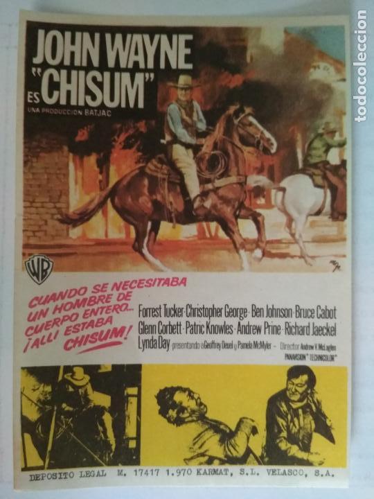 Cine: FOLLETO DE CINE, CHISUM , ORIGINAL, SIN PUBLICIDAD