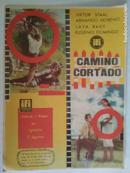 Cinema: FOLLETO DE CINE, CAMINO CORTADO , ORIGINAL, SIN PUBLICIDAD