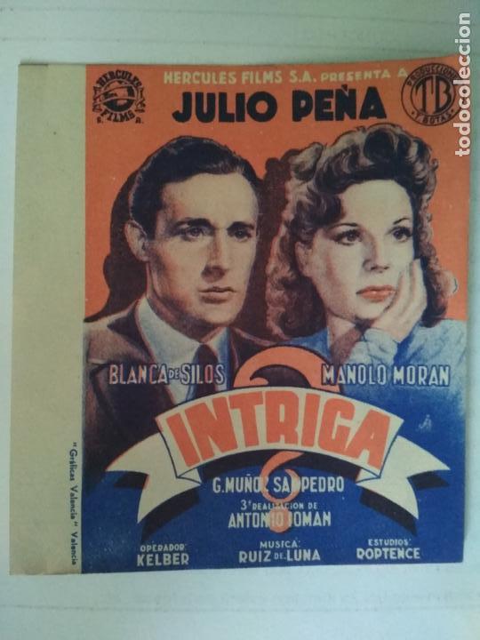 Cinema: FOLLETO DE CINE DOBLE, INTRIGA , ORIGINAL, SIN PUBLICIDAD