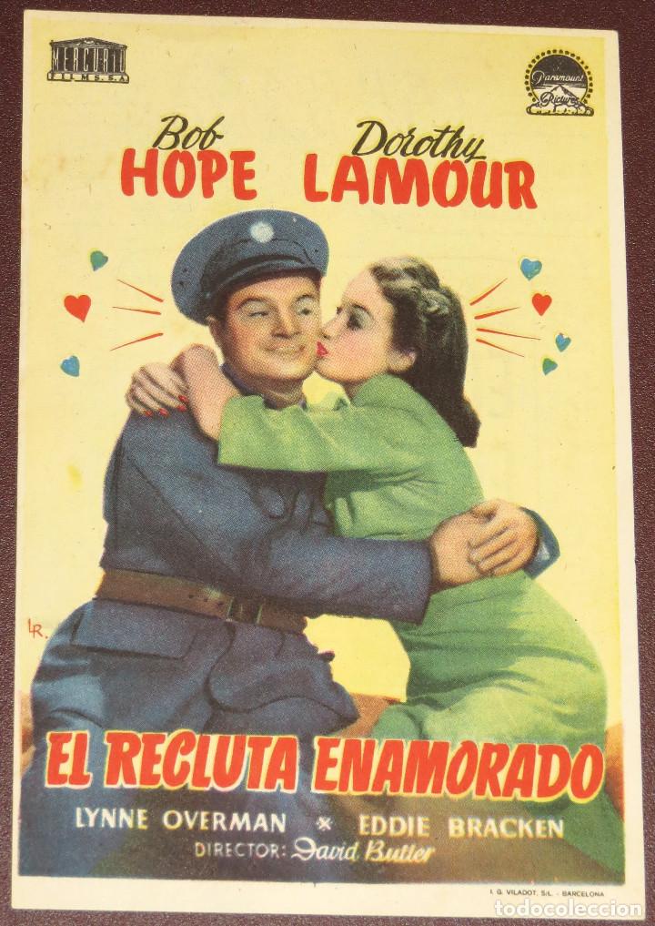 Cinema: PROGRAMA DE MANO PELICULA EL RECLUTA ENAMORADO. BOB HOPE Y DOROTHY LAMOUR
