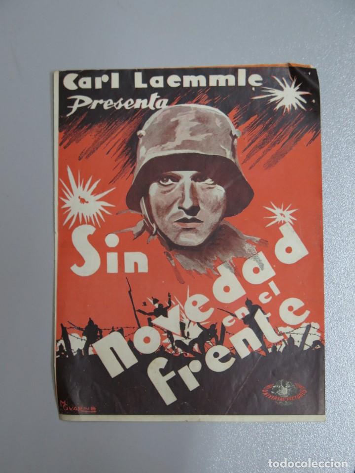 Cine: PROGRAMA DIPTICO. PELICULA SIN NOVEDAD EN EL FRENTE. CARL LAEMMLE - Foto 1