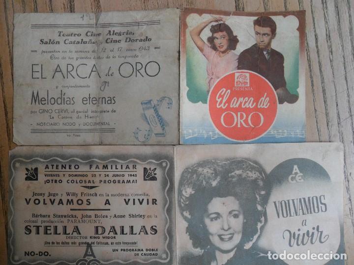 Cinema: Dos folletos dobles a&ntilde;os 40: El arca de oro y Volvamos a vivir.