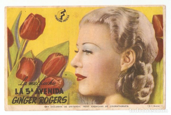 Cinema: LA MUCHACHA DE LA 5&ordf; AVENIDA - GINGER ROGERS - CINEMAS TEATROS CANETENSE Y VICTORIA