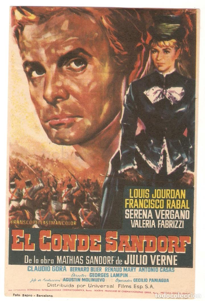 Cine: EL CONDE SANDORF - LOUIS JOURDAN, FRANCISCO RABAL - DIRECTOR GEORGES LAMPIN -CINES BOHEMIO Y GALILEO