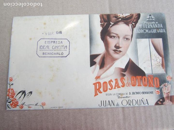 Cine: ROSAS DE OTO&Ntilde;O , M.FERNANDA LADRON DE GUEVARA , JUAN DE ORDU&Ntilde;A , CINE IDEAL BENICARLO