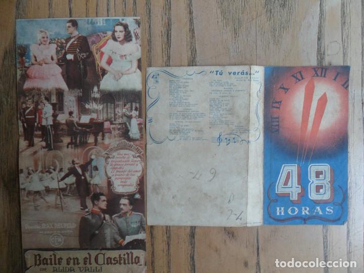 Cinema: Dos folletos dobles; 48 horas y Baile en el Castillo. A&ntilde;os 40