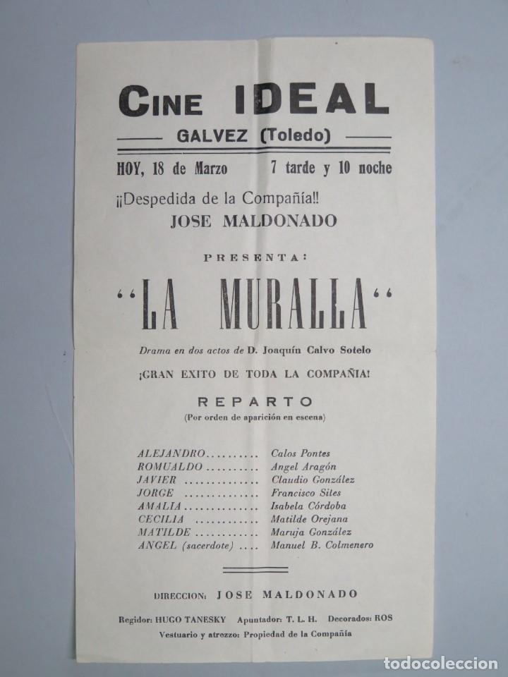 Cine: PROGRAMA DE MANO. LA MURALLA. JOAQUIN CALVO SOTELO - Foto 1